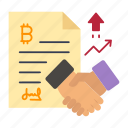 agreement, bitcoin, business, contract, cryptocurrency, currency, deal
