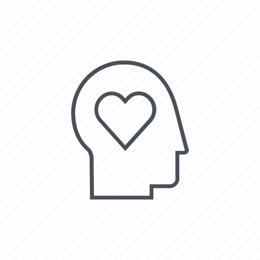 Bald, head, heart, heartbeat, love, person, side view icon - Download on Iconfinder