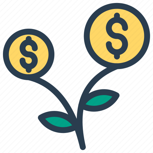 Dollar, growth, increase, plant, success icon - Download on Iconfinder