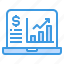analysis, financial, graph, laptop, online 