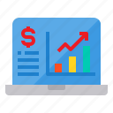 analysis, financial, graph, laptop, online