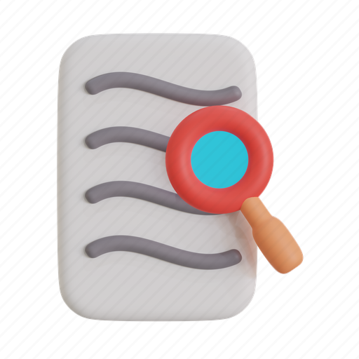 Search, document, marketing, business, file, paper, magnifier 3D illustration - Download on Iconfinder