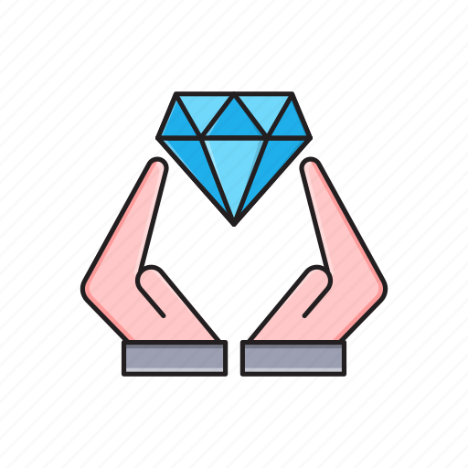 Care, diamond, hand, protection, secure icon - Download on Iconfinder