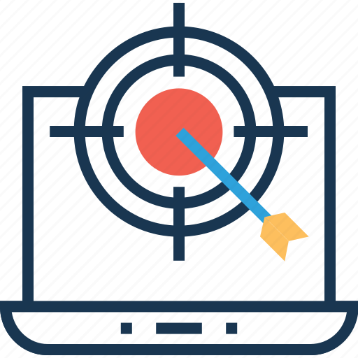 Aim, goal, laptop, objective, target icon - Download on Iconfinder