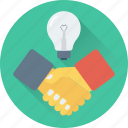 business idea, development, handshake, idea, partnership