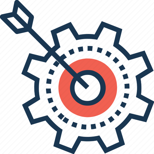 Aim, bullseye, cogwheel, target, targeted campaign icon - Download on Iconfinder