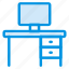 computer, desk, office, table 