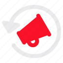 megaphone, load, advertisement, advertising, loading
