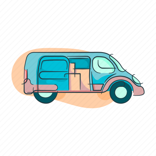 Delivery, transportation, trasnport, van, vehicle illustration - Download on Iconfinder