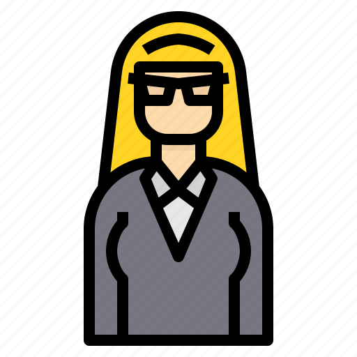 Avatar, business, glasses, hair, long, woman icon - Download on Iconfinder