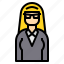 avatar, business, glasses, hair, long, woman 