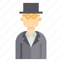 avatar, business, glasses, hat, man