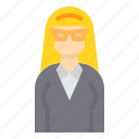 avatar, business, glasses, hair, long, woman