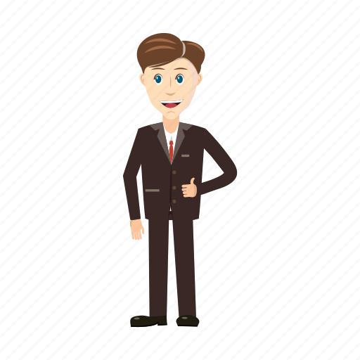 Cartoon, face, guy, hand, man, suit, tie icon - Download on Iconfinder