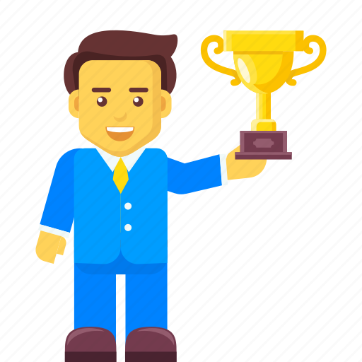 Businessman, reward, success, trophy, victory, winner icon - Download on Iconfinder