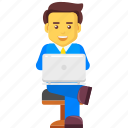 business, businessman, character, laptop, online, working 