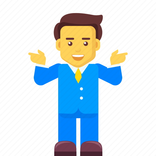 Business, businessman, character, explaining, guide icon - Download on Iconfinder