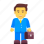 bag, briefcase, business, businessman, character, people 