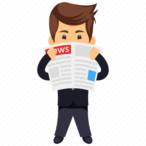 Business character, businessman, businessman morning-reading, businessman reading newspaper, serious businessman icon - Download on Iconfinder