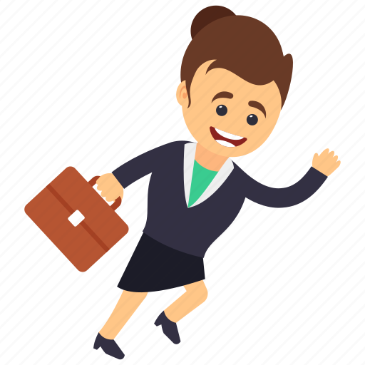 Business character, business woman in hurry, business woman running with briefcase, hurry business woman running, hurrying woman icon - Download on Iconfinder
