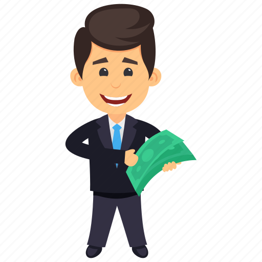 Business profit, businessman with cash, businessman with money, money man, rich person icon - Download on Iconfinder