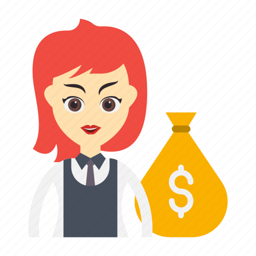 Bag, dollar, employee, girl, money icon - Download on Iconfinder