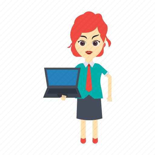 Employee, female, laptop, notebook, women icon - Download on Iconfinder