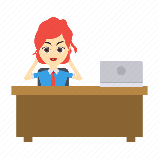 Employee, office, reception, table, working icon - Download on Iconfinder
