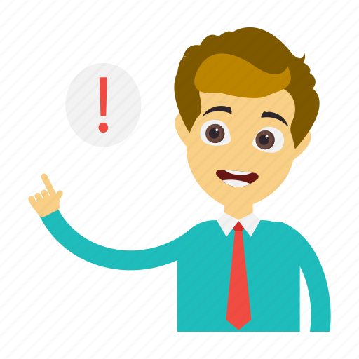 Alert, business, character, employee, warning icon - Download on Iconfinder