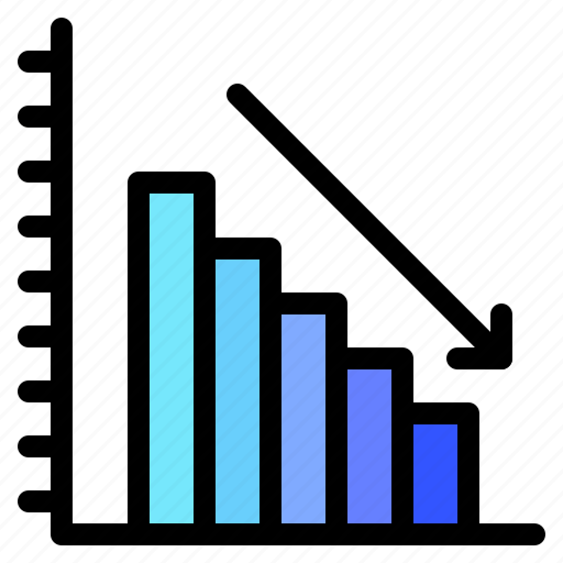 Down, decrease, bar, chart, stats, statistics icon - Download on Iconfinder