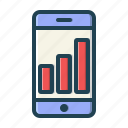 smartphone, report, communication, graph, chart