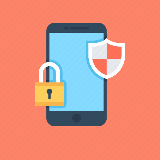 Cell phone, lock, mobile protection, safety, shield icon - Download on Iconfinder
