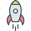 campaign, launch, missile, product, release, rocket, startup 
