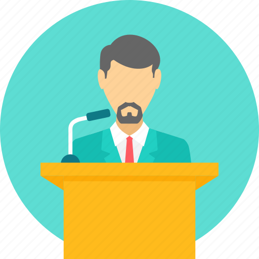 Speech, conversation, lecture, talk, presentation, dais, podium icon - Download on Iconfinder