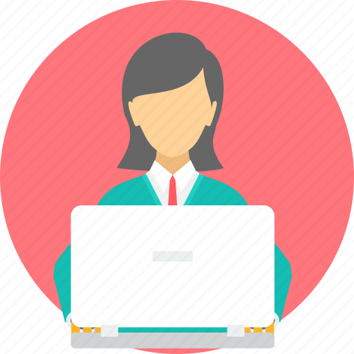 Woman, female, lady, laptop, business, employee icon - Download on Iconfinder