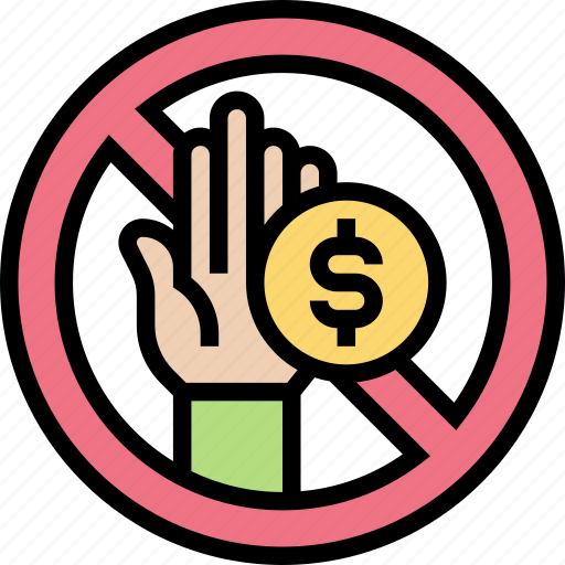 Stop, corruption, refuse, bribery, raising icon - Download on Iconfinder