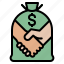 business, cost, handshake, money, partner 