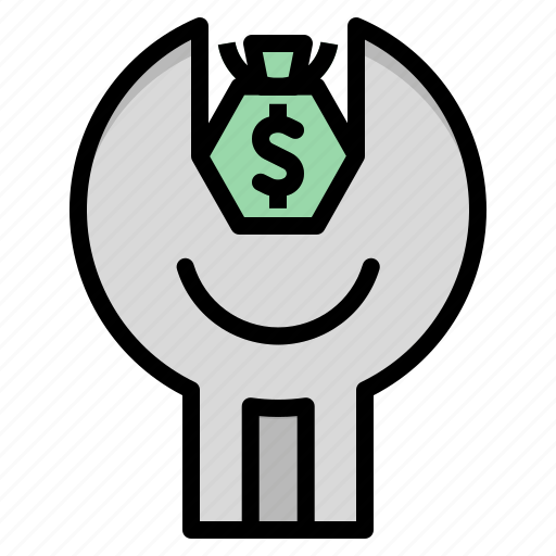 Coin, cost, fix, repair, wrench icon - Download on Iconfinder