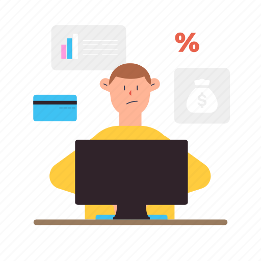 Man, doing, business, expense, report, deal, agreement illustration - Download on Iconfinder