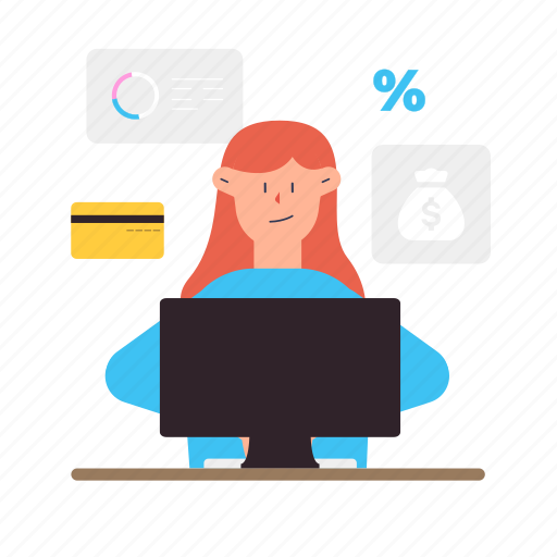 Woman, doing, business, expense, report, deal, agreement illustration - Download on Iconfinder