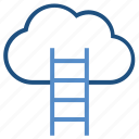 aspiration, cloud computing, cloud hosting, data cloud, stairs, technology