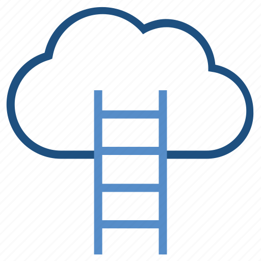 Aspiration, cloud computing, cloud hosting, data cloud, stairs, technology icon - Download on Iconfinder