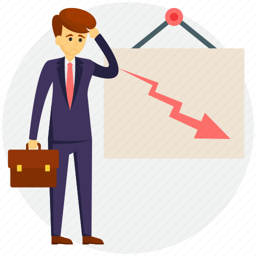 Business failure, business loss, businessman in loss, investment risk, unsuccessful entrepreneur icon - Download on Iconfinder