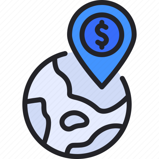 World, pin, money, dollar, earth icon - Download on Iconfinder