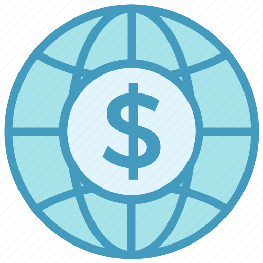 Business, business & finance, dollar, globe, international coin, world icon - Download on Iconfinder