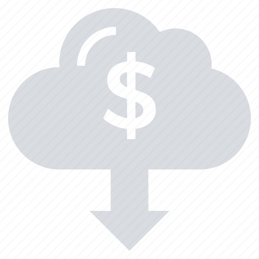 Business, business & finance, cloud, dollar sign, down arrow, money icon - Download on Iconfinder