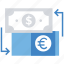 business, currency exchange, dollar, euro, finance, money 