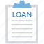 agreement, business, clipboard, document, finance, load paper, loan 