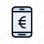 euro, finance, mobile, pay, phone 