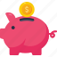dollar, money, pig, piggy bank, money saving 